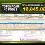 TOGEL TOTOMACAU 4D Rp.10.045.000