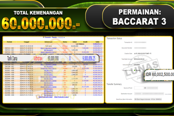 BACCARAT 3 Rp.60.000.000