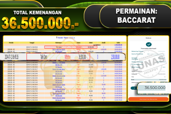 BACCARAT Rp.36.500.000