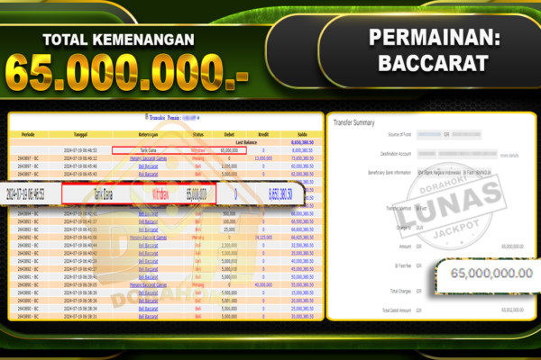 BACCARAT Rp.65.000.000