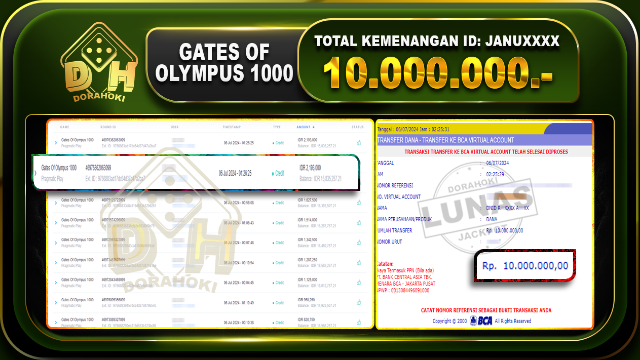 GATES OF OLYMPUS 1000 Rp.10.000.000