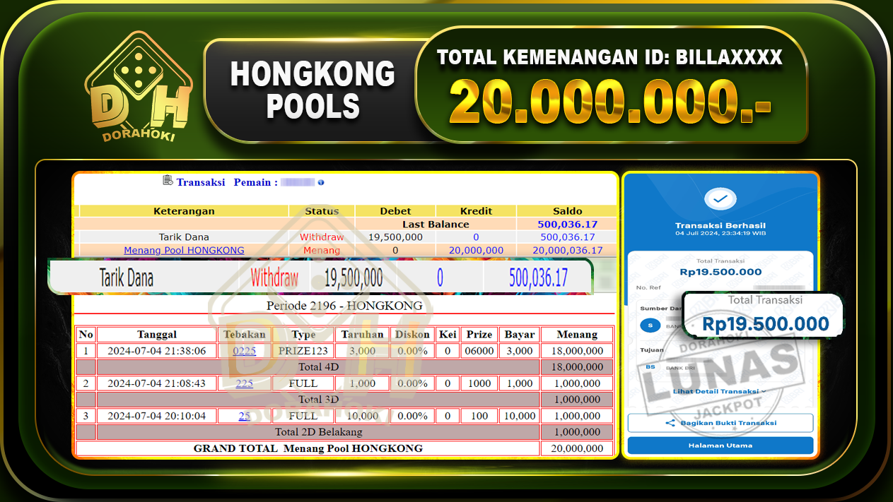 HONGKONG Rp.20.000.000