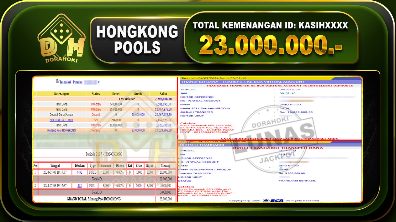 bukti JP HONGKONG Rp.23.000.000