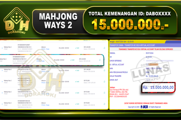 MAHJONG WAYS 2 Rp.15.000.000