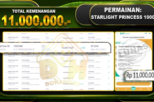 STARLIGHT PRINCESS 1000 Rp.11.000.000