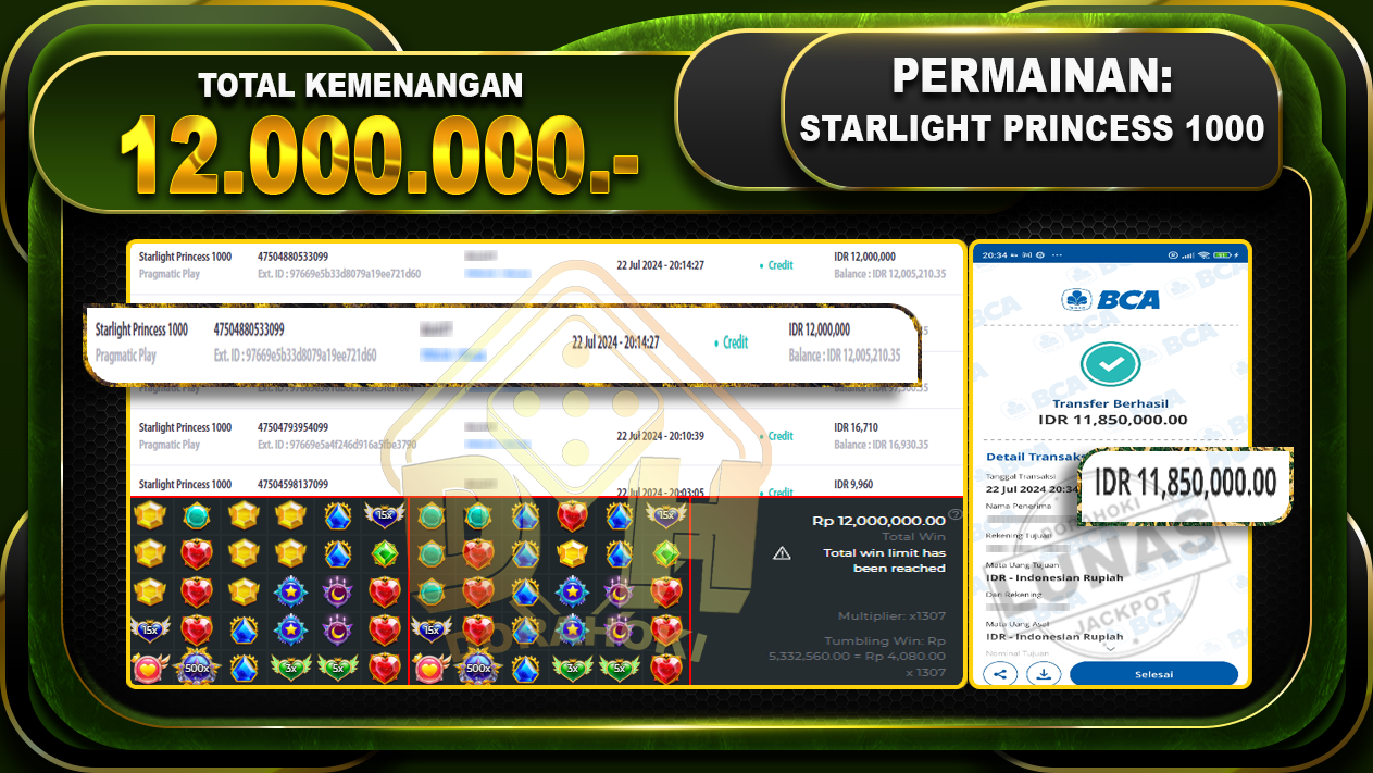 STARLIGHT PRINCESS 1000 Rp.12.000.000