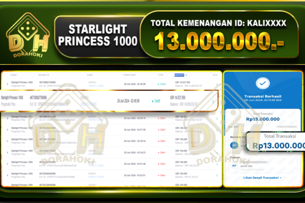 STARLIGHT PRINCESS 1000 Rp.13.000.000