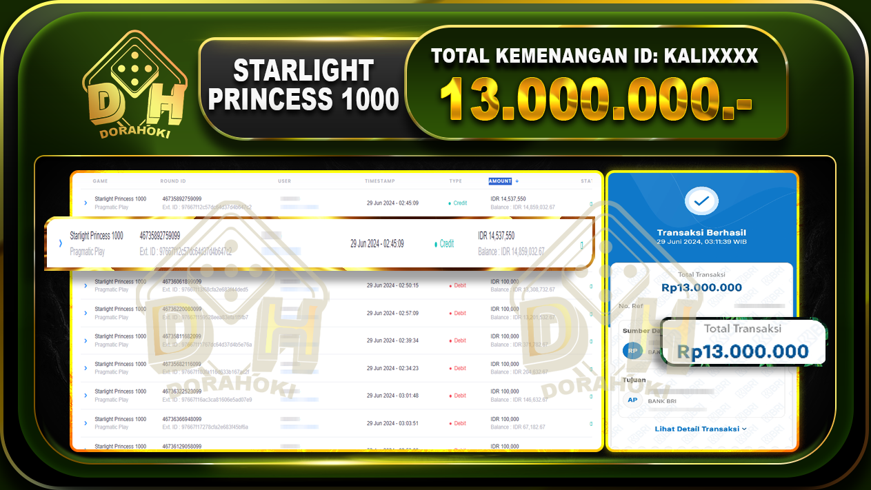 STARLIGHT PRINCESS 1000 Rp.13.000.000