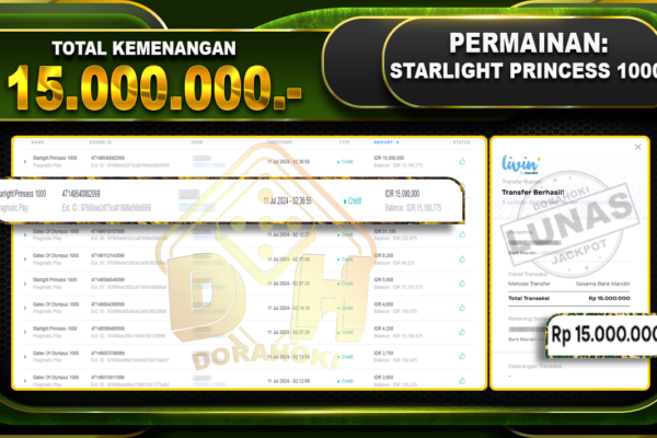 STARLIGHT PRINCESS 1000 Rp.15.000.000