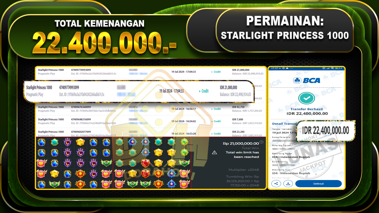 STARLIGHT PRINCESS 1000 Rp.22.400.000