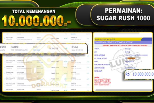 SUGAR RUSH 1000 Rp.10.000.000