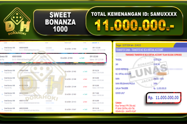 SWEET BONANZA 1000 Rp.11.000.000