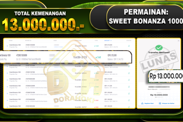 SWEET BONANZA 1000 Rp.13.000.000