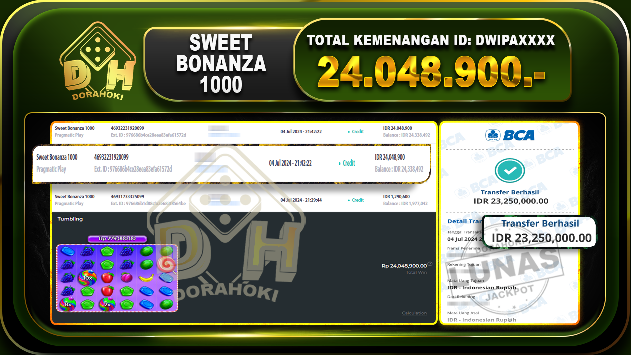 SWEET BONANZA 1000 Rp.24.048.900