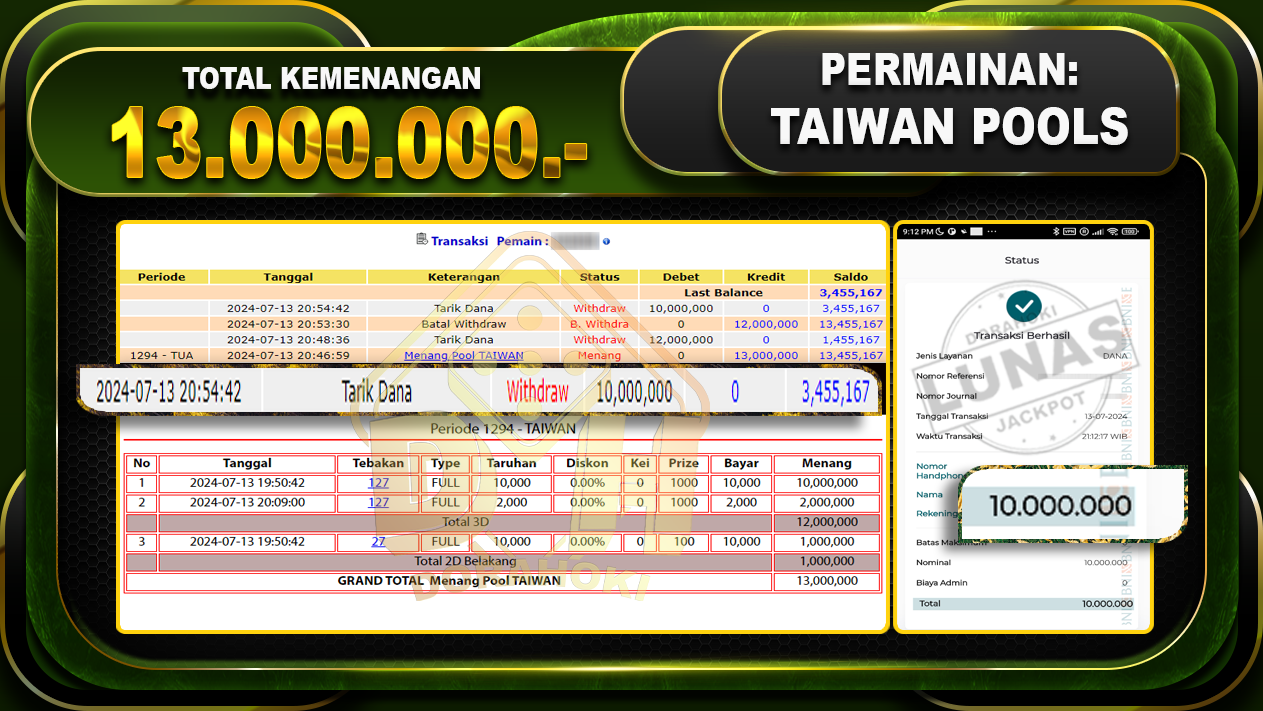 TAIWAN Rp.13.000.000