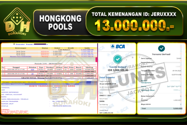 TOGEL HONGKONG Rp.13.000.000 .