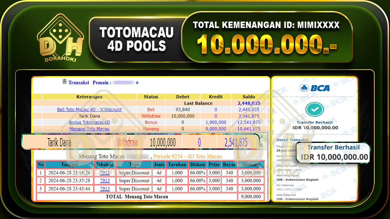 TOGEL TOTOMACAU 4D Rp.10.000.000