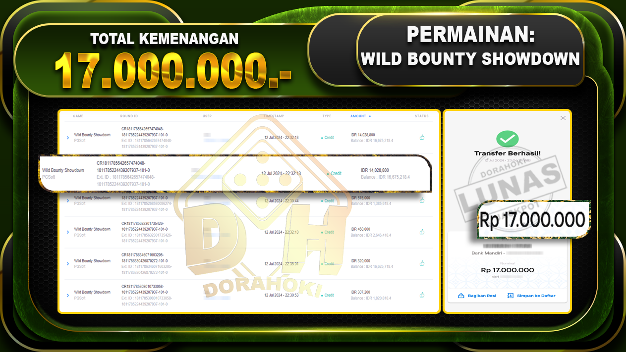 WILD BOUNTY SHOWDOWN Rp.17.000.000