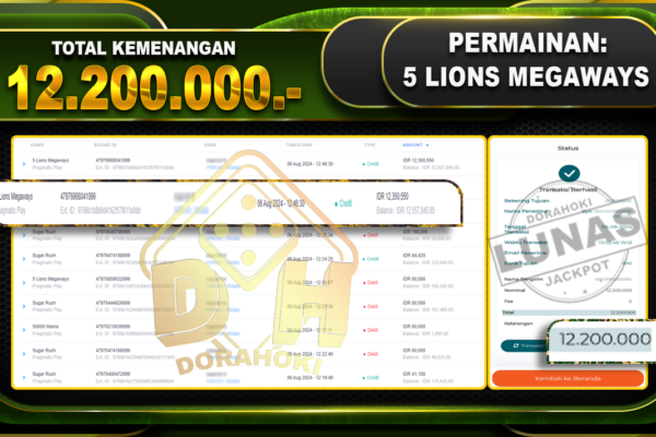 5 LIONS MEGAWAYS Rp.12.200.000