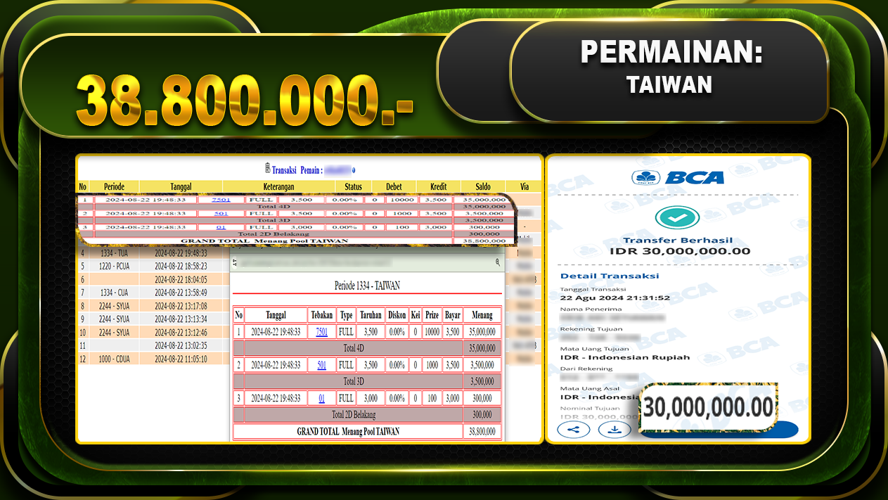 TOGEL TAIWAN Rp 30.000.000