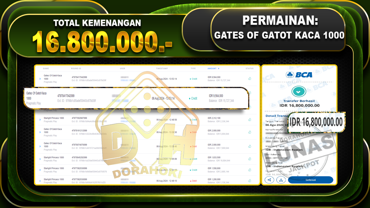 GATES OF GATOT KACA 1000 Rp.16.800.000