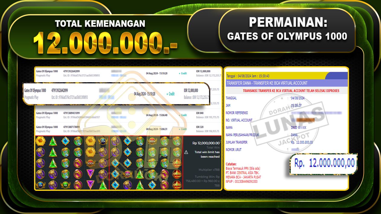 GATES OF OLYMPUS 1000 Rp.12.000.000