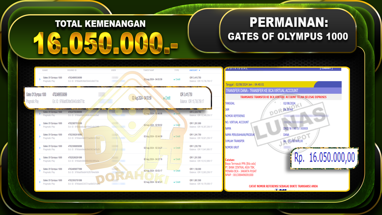 GATES OF OLYMPUS 1000 Rp.16.050.000