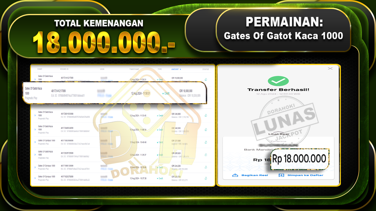 Gates Of Gatot Kaca 1000 Rp 18.000.000