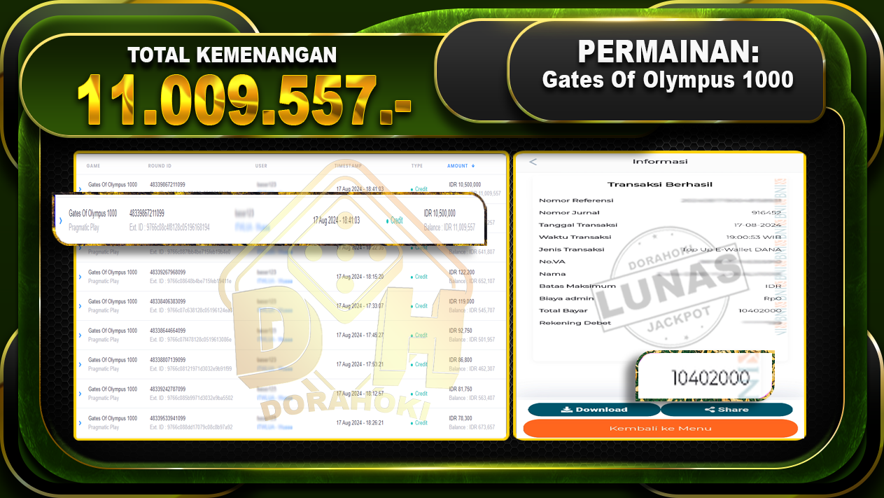 Gates Of Olympus 1000 Rp 11.009.557