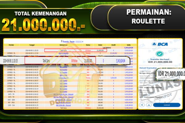 ROULETTE Rp.21.000.000