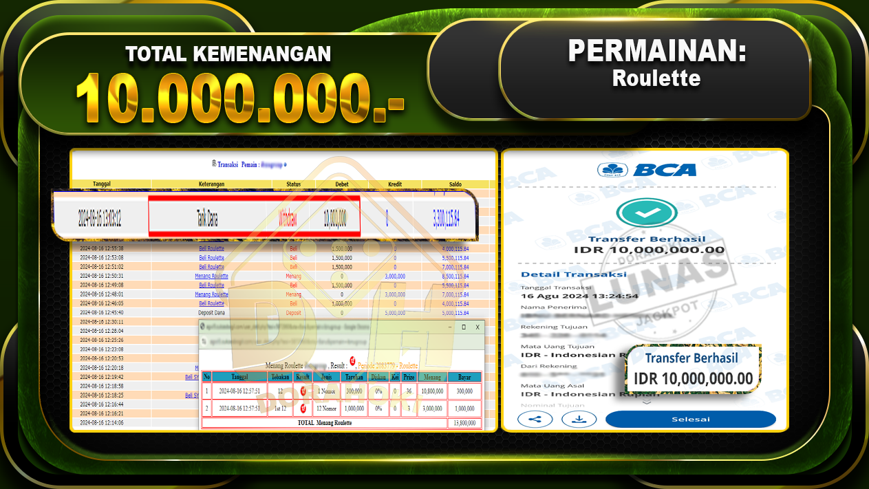 Roulette Rp 10.000.000