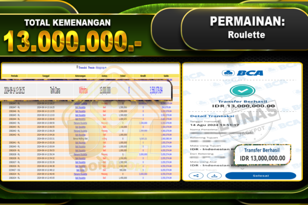 Roulette Rp 13.000.000