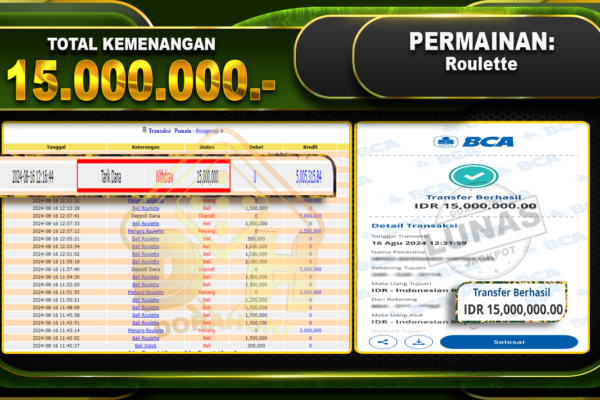 Roulette Rp 15.000.000