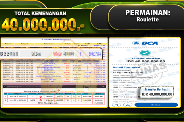 Roulette Rp 40.000.000