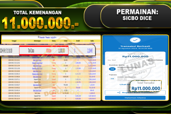 SICBO DICE Rp 11.000.000