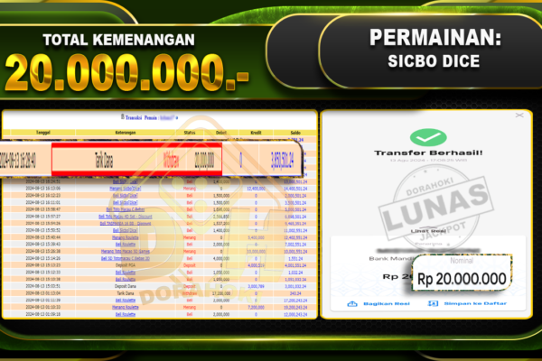 SICBO DICE Rp 20.000.000