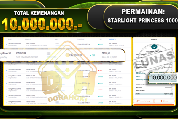 STARLIGHT PRINCESS 1000 Rp.10.000.000