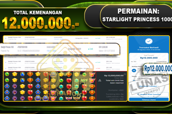 STARLIGHT PRINCESS 1000 Rp.12.000.000