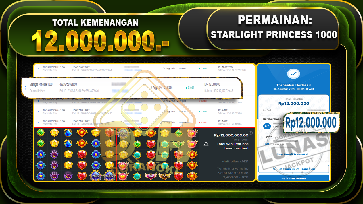 STARLIGHT PRINCESS 1000 Rp.12.000.000