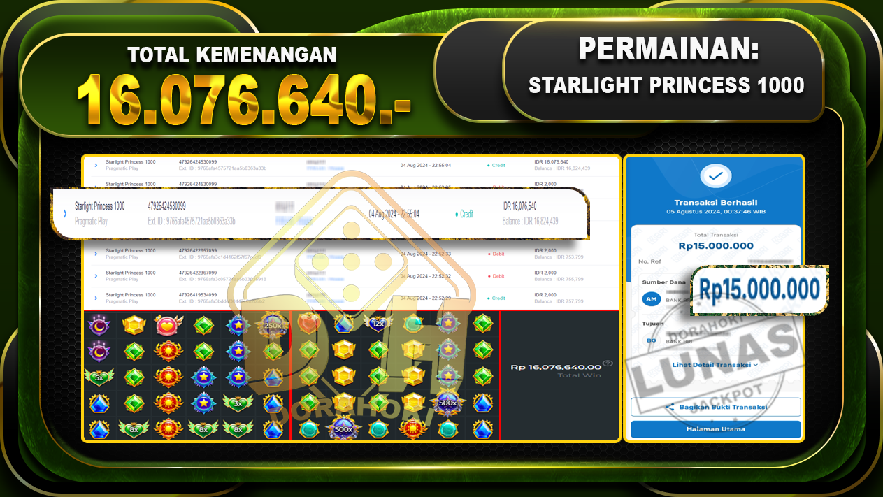 STARLIGHT PRINCESS 1000 Rp.16.076.640