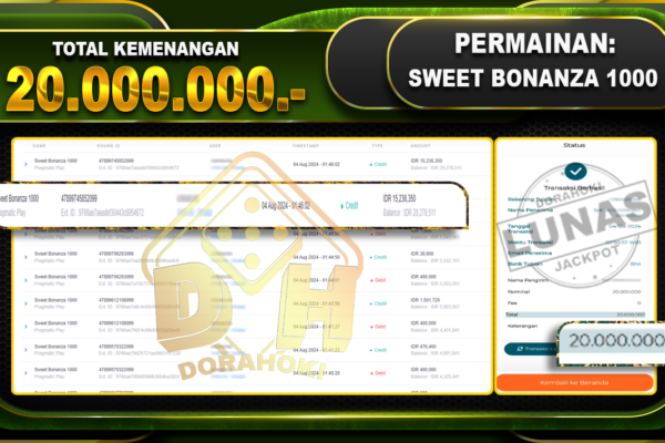 SWEET BONANZA 1000 Rp.20.000.000