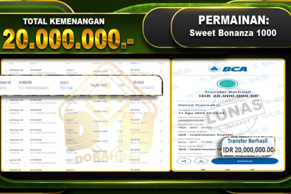 Sweet Bonanza 1000 Rp 20.000.000