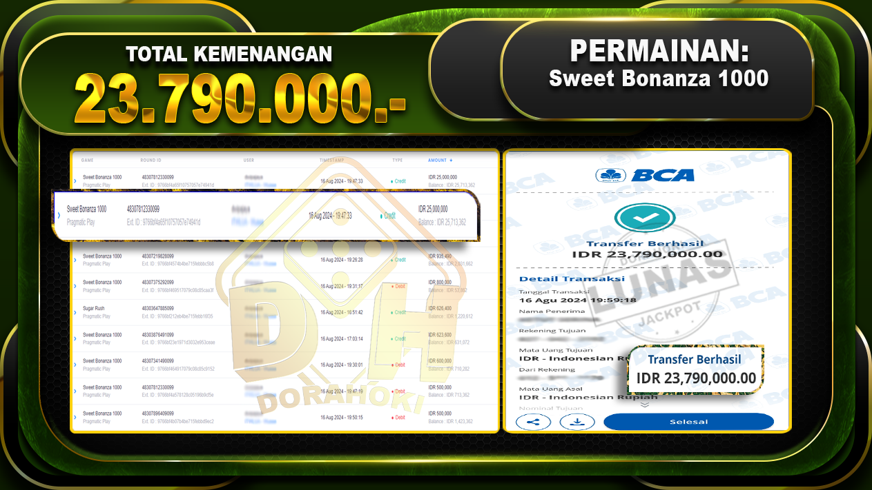 Sweet Bonanza 1000 Rp 23.790.000