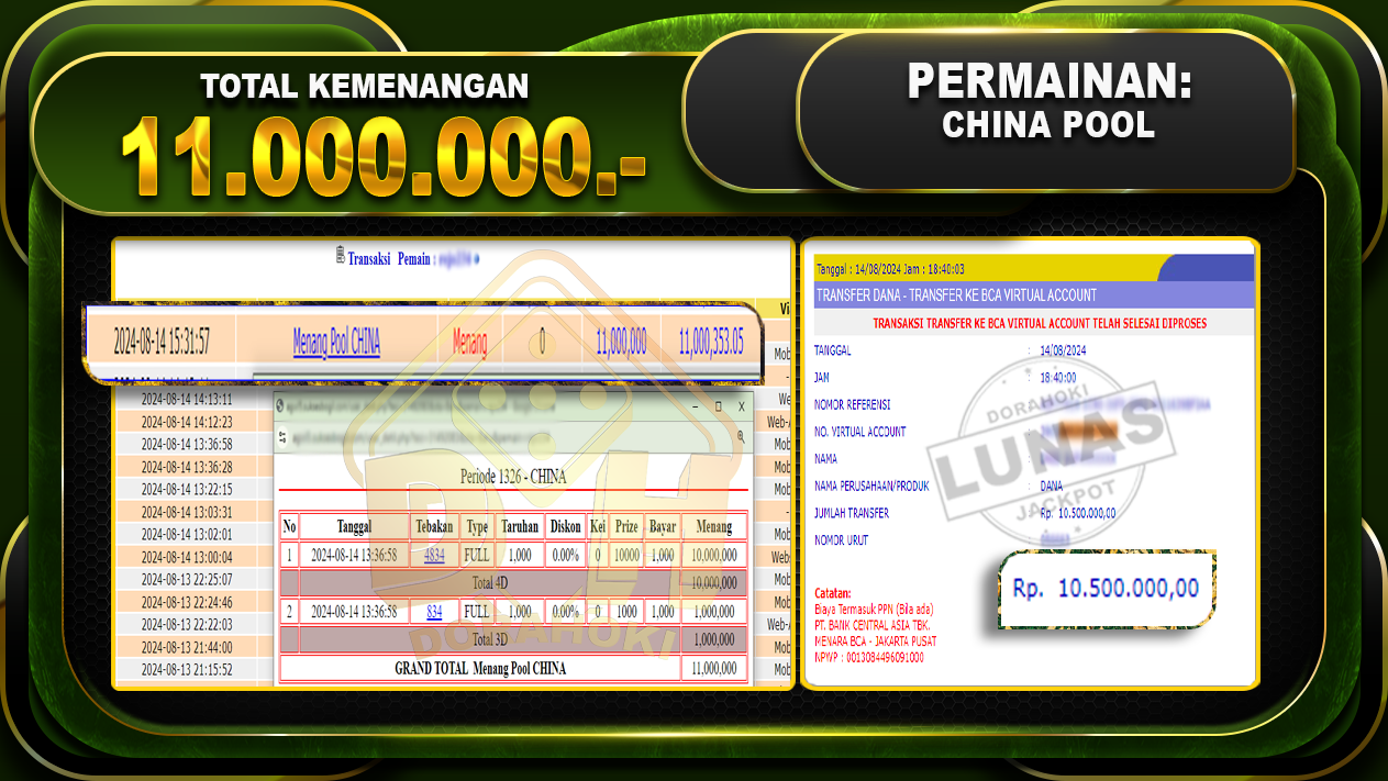 TOGEL CHINA Rp 11.000.000