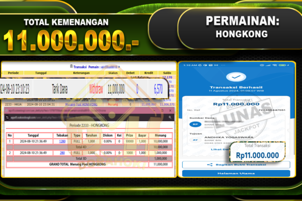 TOGEL HONGKONG Rp 11.000.000