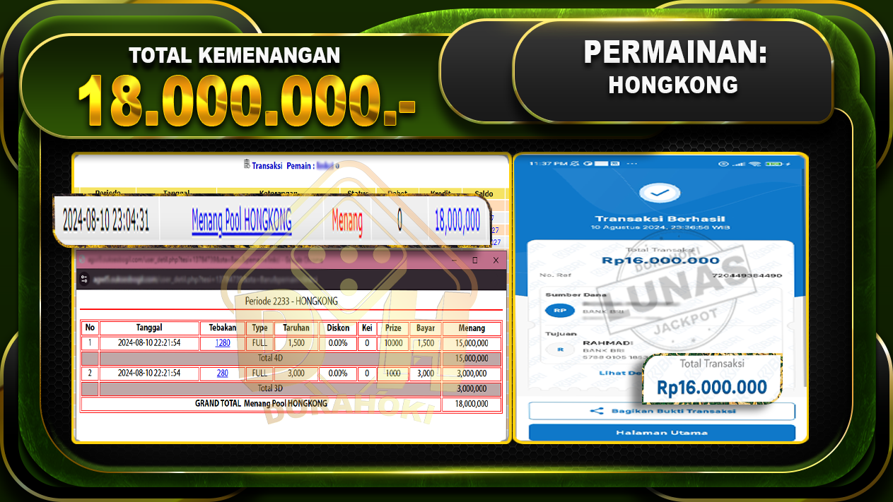 TOGEL HONGKONG Rp 18.000.000