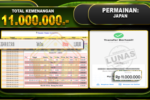 TOGEL JAPAN Rp 11.000.000