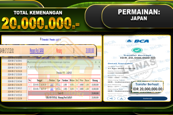 TOGEL JAPAN Rp 20.000.000