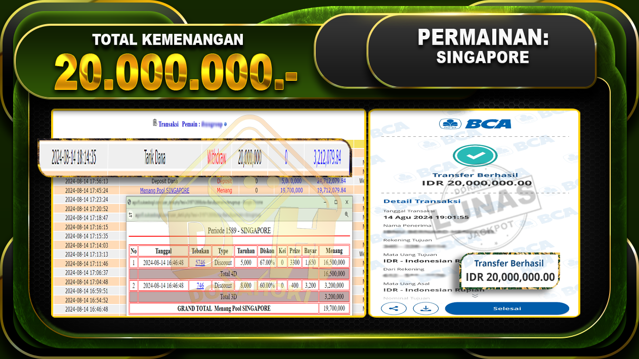 TOGEL SINGAPORE Rp 20.000.000