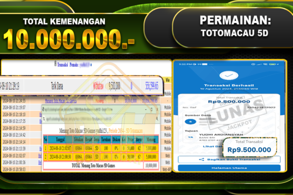 TOTOMACAU 5D Rp.10.000.000